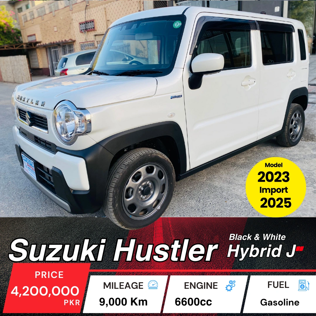 Suzuki Hustler Hybrid J Style- black and white